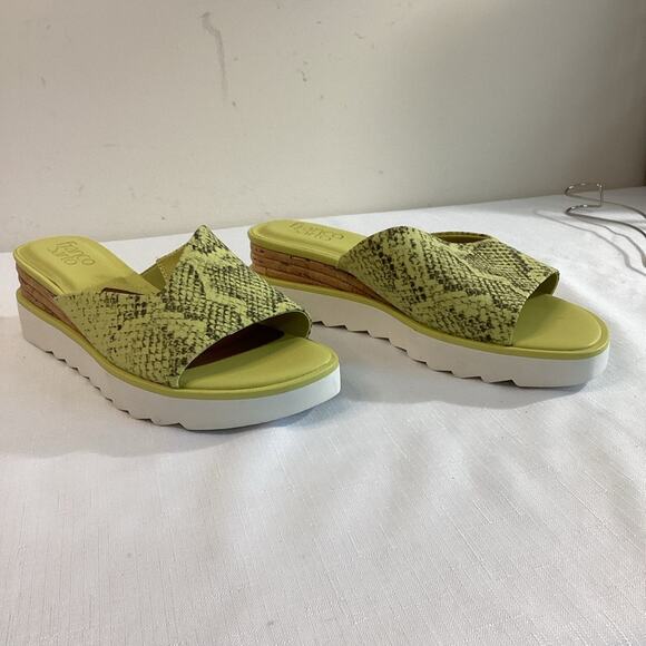 Franco Sarto Women’s White & Green Slide-on Wedge Sandals Size 8W NWOT - Picture 7 of 10